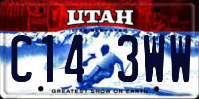 UT license plate C143WW