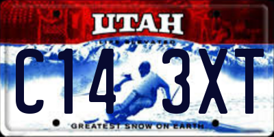 UT license plate C143XT