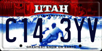 UT license plate C143YV