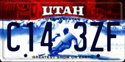 UT license plate C143ZF