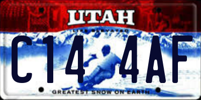 UT license plate C144AF