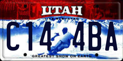 UT license plate C144BA