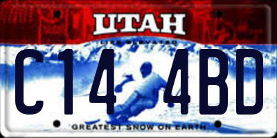 UT license plate C144BD