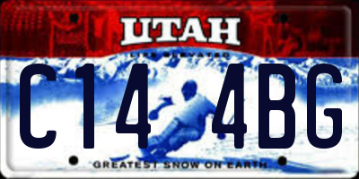 UT license plate C144BG