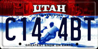 UT license plate C144BT