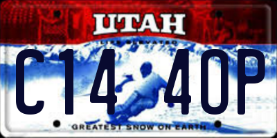 UT license plate C144OP