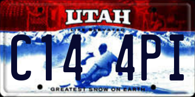 UT license plate C144PI