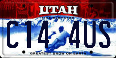 UT license plate C144US