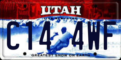 UT license plate C144WF