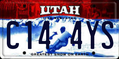 UT license plate C144YS