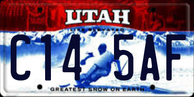 UT license plate C145AF