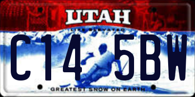 UT license plate C145BW