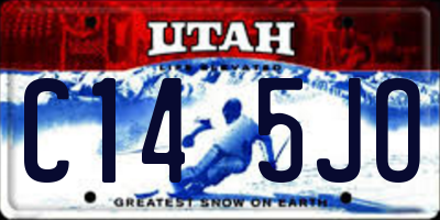 UT license plate C145JO