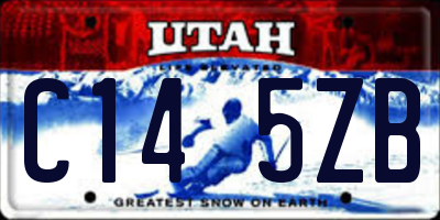UT license plate C145ZB