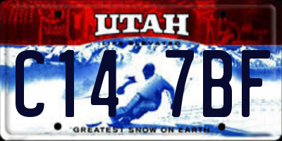 UT license plate C147BF