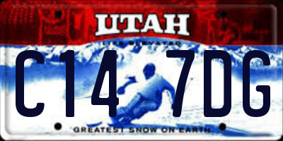 UT license plate C147DG