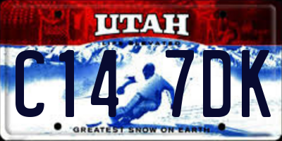 UT license plate C147DK