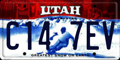 UT license plate C147EV