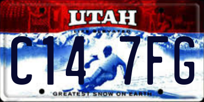 UT license plate C147FG