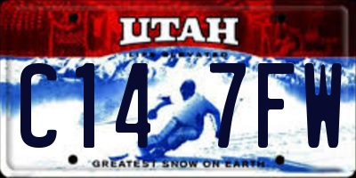 UT license plate C147FW