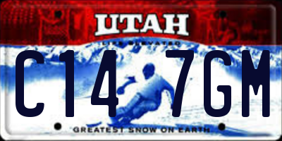 UT license plate C147GM