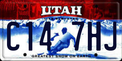 UT license plate C147HJ