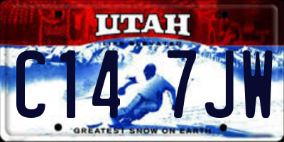 UT license plate C147JW