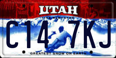 UT license plate C147KJ