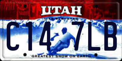 UT license plate C147LB