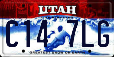 UT license plate C147LG