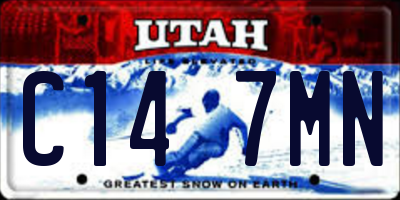 UT license plate C147MN