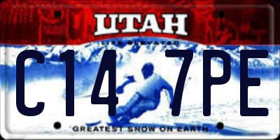 UT license plate C147PE