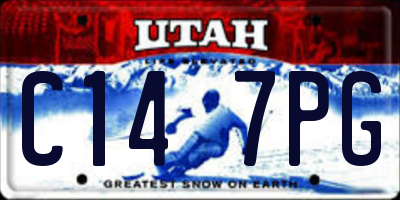 UT license plate C147PG