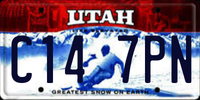 UT license plate C147PN