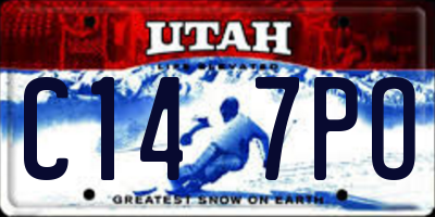 UT license plate C147PO
