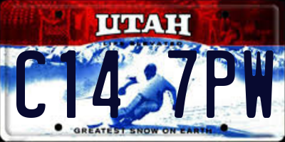 UT license plate C147PW