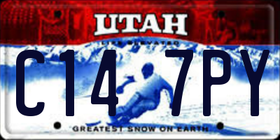 UT license plate C147PY