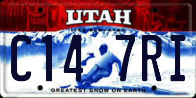 UT license plate C147RI
