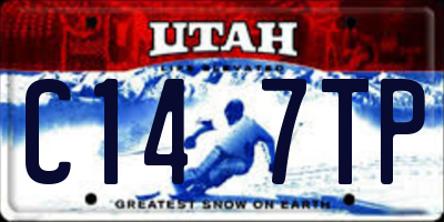 UT license plate C147TP