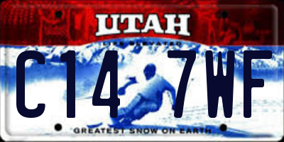 UT license plate C147WF