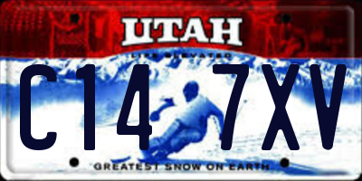 UT license plate C147XV