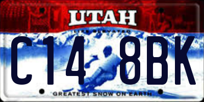 UT license plate C148BK