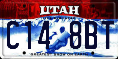UT license plate C148BT