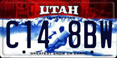 UT license plate C148BW