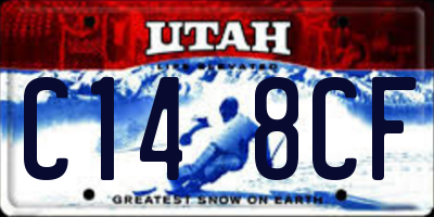 UT license plate C148CF