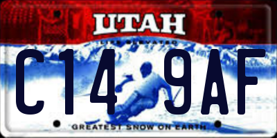 UT license plate C149AF