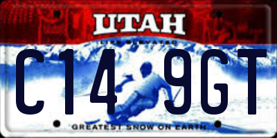 UT license plate C149GT