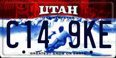 UT license plate C149KE