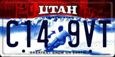 UT license plate C149VT