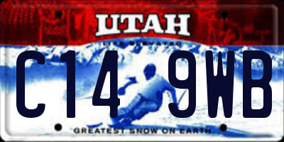 UT license plate C149WB